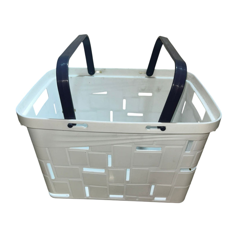 Portable Plastic Dirty Clothes & Shopping Basket - White