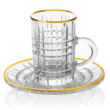 12pcs Tea cups and saucers set - gold rim