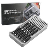 Riipoo Kitchen Knife Drawer Organizer-Gray