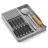 Riipoo Kitchen Knife Drawer Organizer-Gray