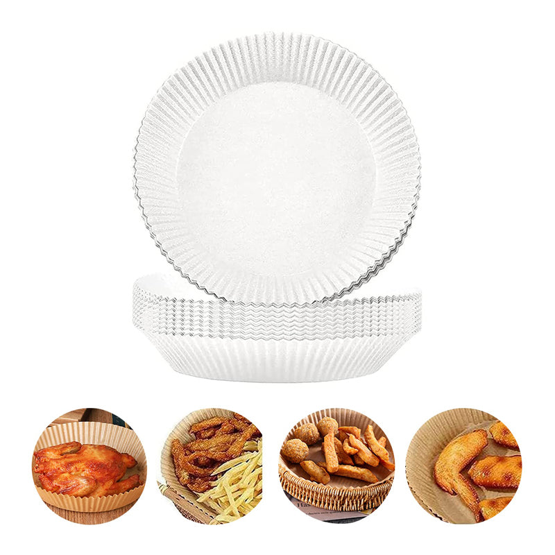 50Pc Air Fryer Paper Round 20X4.5Cm - White