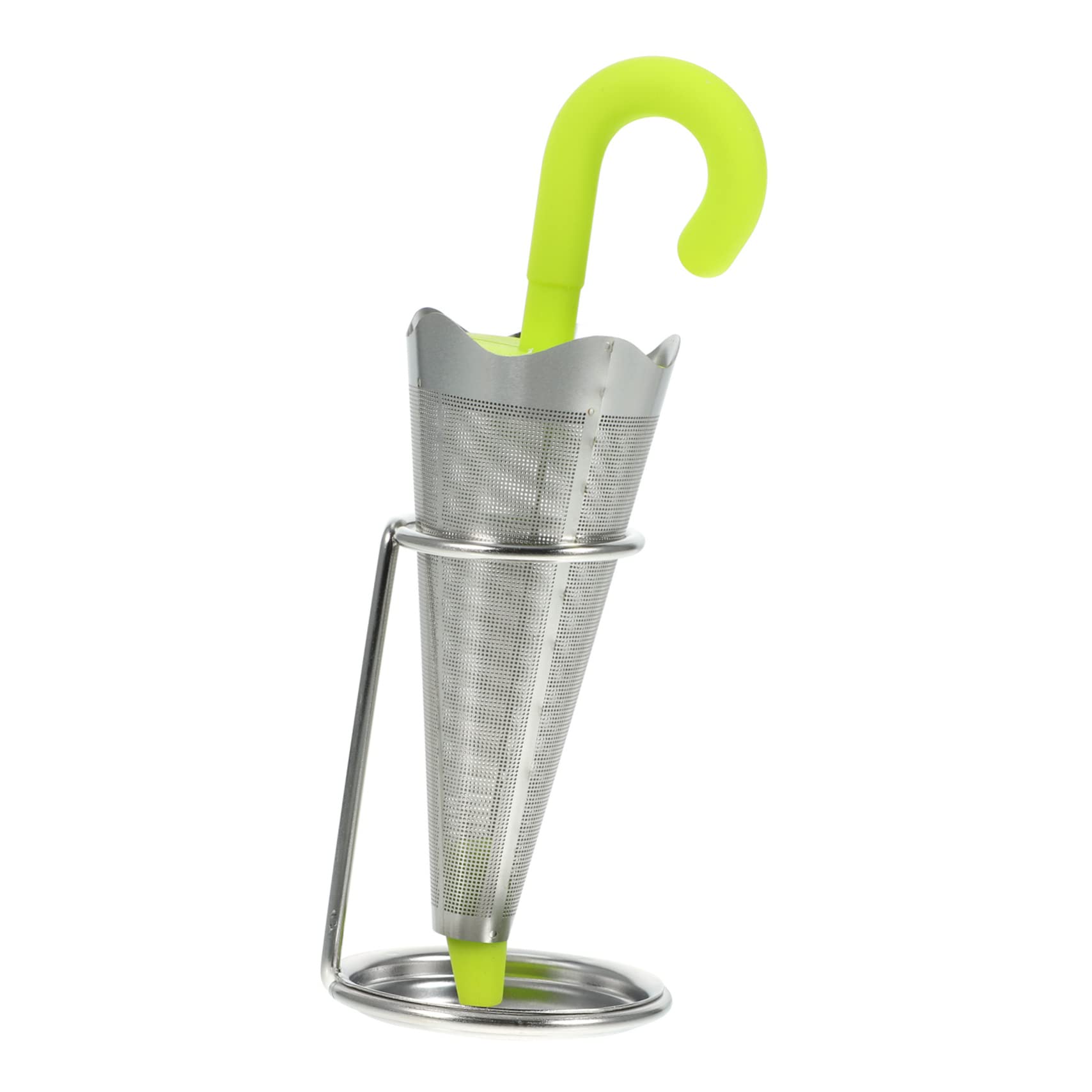 Tea Strainer-Green-Silver