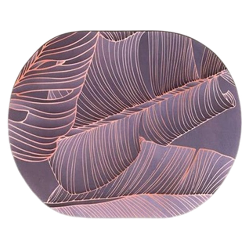 Oval Rubber Floor Mat 40X60Cm - Brown & Orange