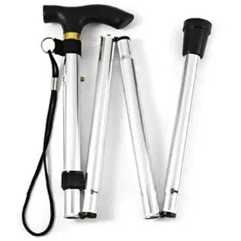 Alu Folding Cane- Silver And Black