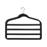 3Pc 4 Layer Velvet Hanger 45X43.5Cm - Black