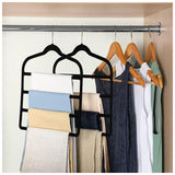 3Pc 4 Layer Velvet Hanger 45X43.5Cm - Black