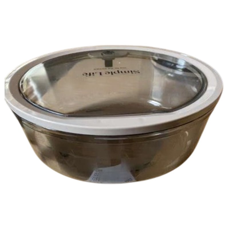 Storage Box Round W/Lid Small 16.3X16.3X8.5Cm- Gray