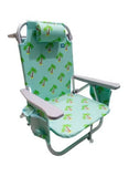 Bliss Hammocks Aluminum Beach Chair -Palm Tree-Green