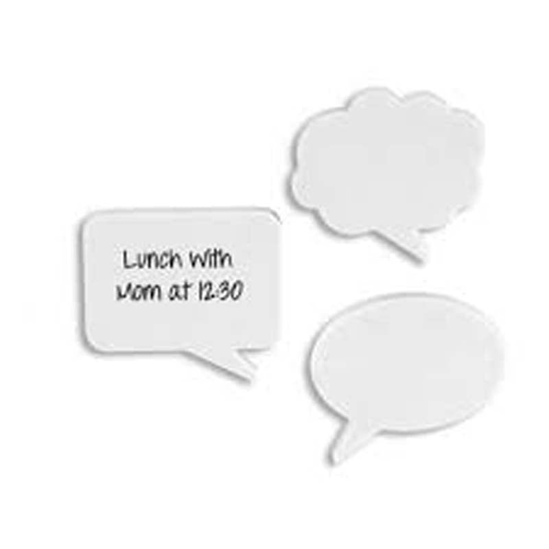 Whiteboard Magnets - Talk Bubble Shape - White