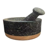 Mortar With Wooden Bottom-Grey
