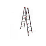 Double Sided Aluminum 6 Step Ladder - Silver