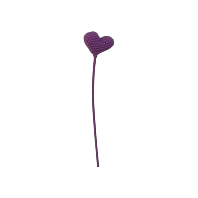 Yarn Flower Heart Decoration - Purple