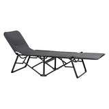 Foldable Metal Camping Bed Grey 215X76X40Cm