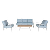 4Pc Aluminum Sofa Set With Cushion (3 Seater 1 +2 Seater + Table)