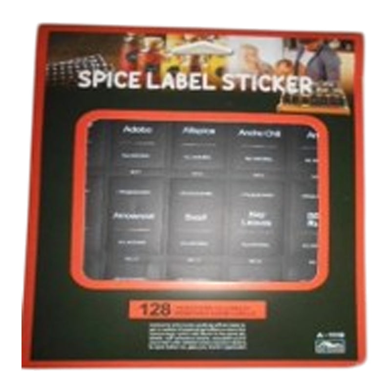 128Pc Lable Stcikers With Printed Spice Name Square English - Black