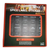 128Pc Lable Stcikers With Printed Spice Name Square English - Black