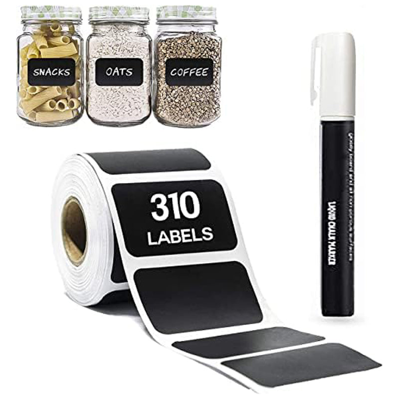 Chalk Board Kitchen Jar Labels Stickers - Black