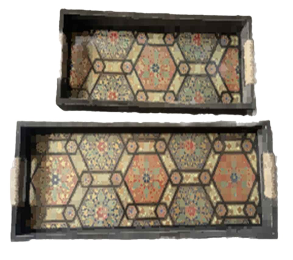 2-Piece Tray-Multicolor
