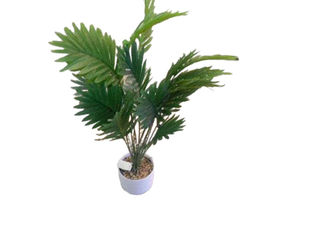 Artificial Plastic Plant With Cement Pot-Green