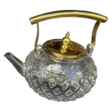 High Borosilicate Glass Kettle 1100Ml-Clear-Gold