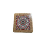 Square Cork Trivate 10X10X0.9Cm-Multicolour