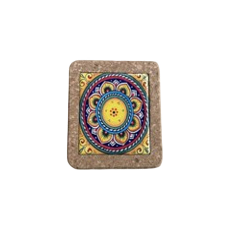 Square Cork Trivate 14X14X0.9Cm-Multicolour