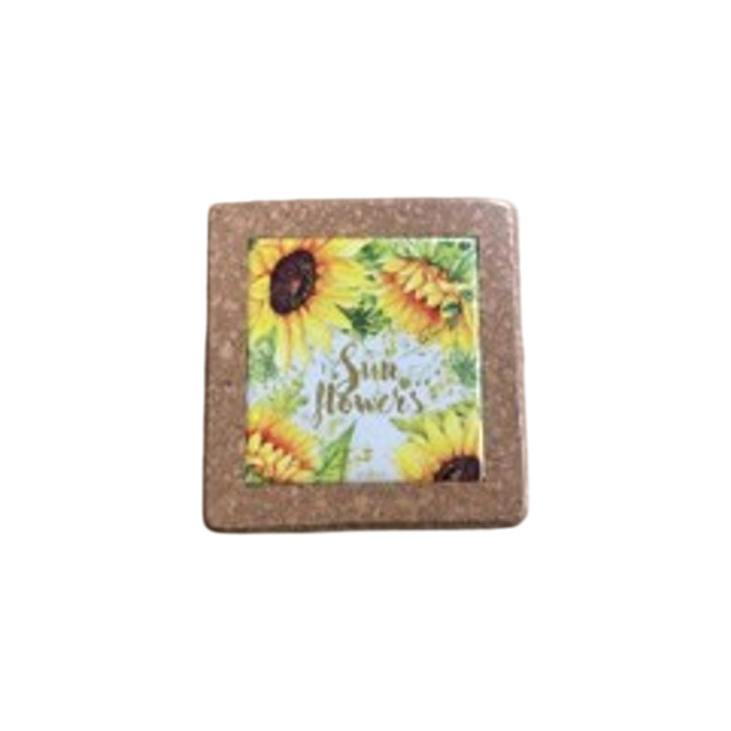 Square Cork Trivate 14X14X0.9Cm-Multicolour