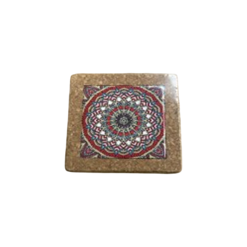 Square Cork Trivate 14X14X0.9Cm-Multicolour