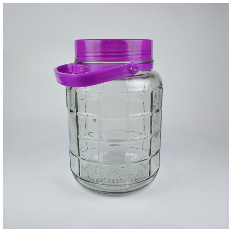 Glass Jar With Lid 4.7L-Clear-Purple