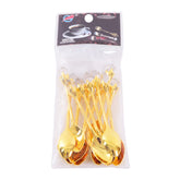 12 Pieces Small Spoon Set, Gold Color