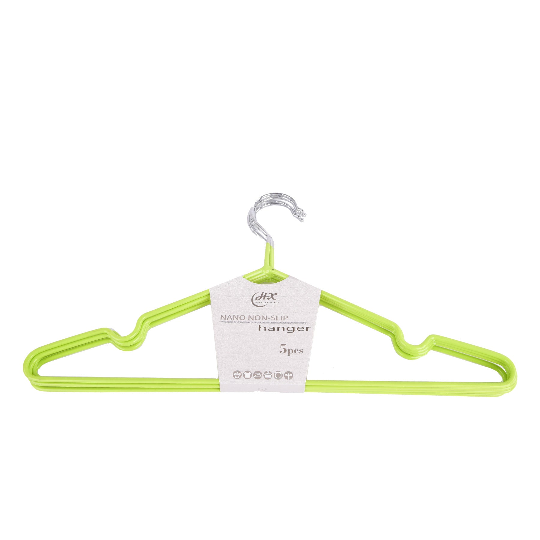 Anti-Slip Hanger Set 5 Pcs, Light Green