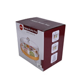 Deluxe Tray With Stand And Cover 25Cm - Silver