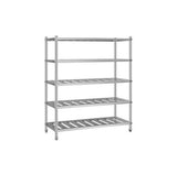 أرفف ستانلس ستيل 5 طبقات 150 × 50 × 180 سم