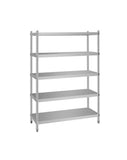 5-Tier Stainless Steel Shelf 180x50x180cm