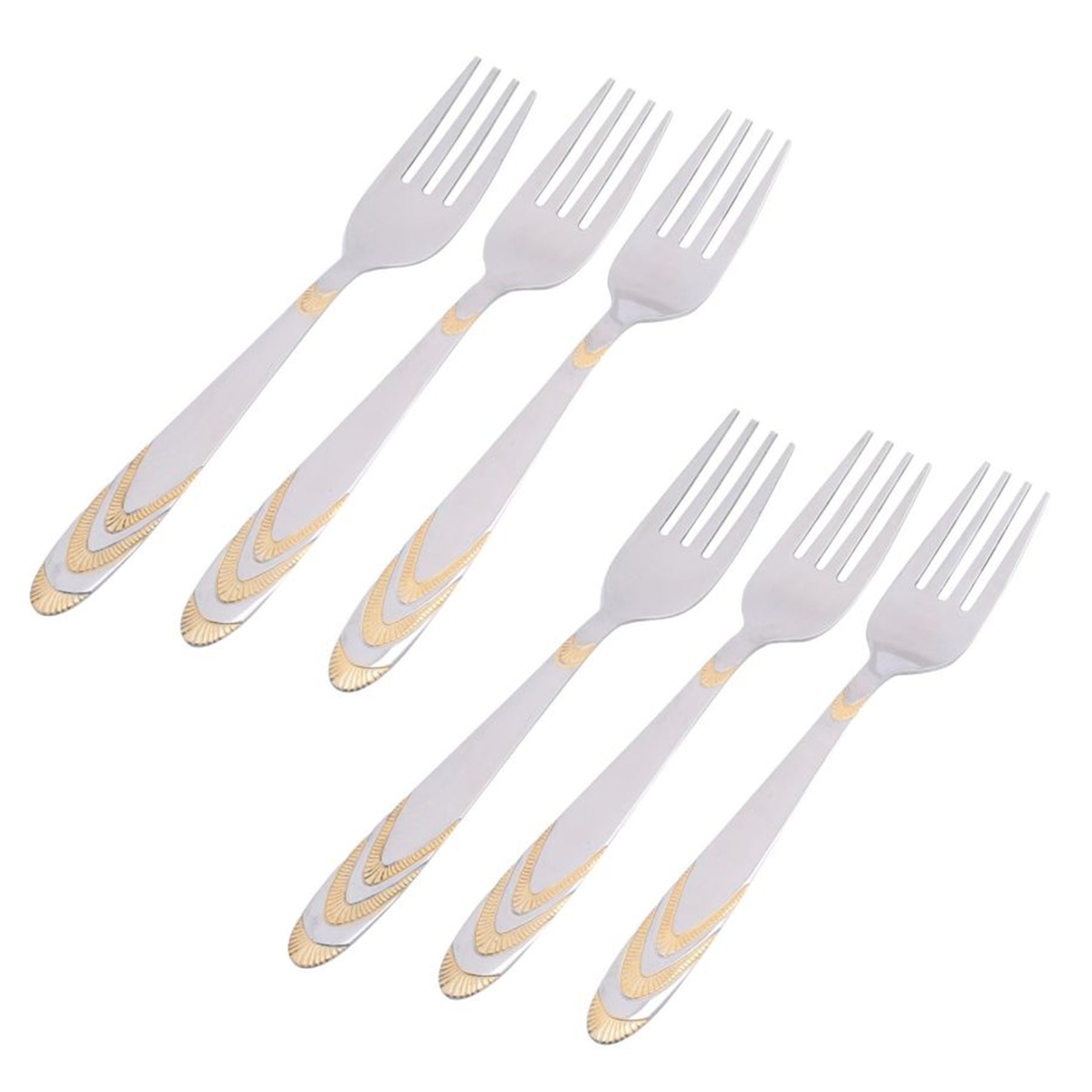 Dinner Forks 6 PCS Set- Silver & Gold