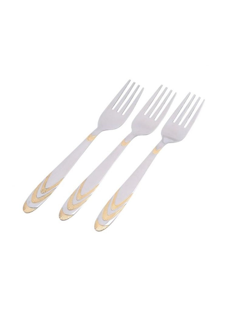 Dinner Forks 6 PCS Set- Silver & Gold