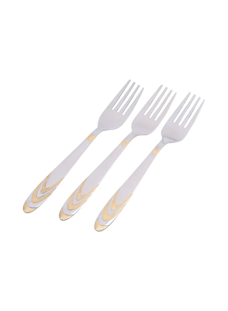 Cake Forks 6 PCS Set- Silver & Gold