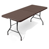Folding Table With Rattan Design
