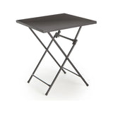 Folding Square Foldable Table Wider Rattan Design-Black 61.5X61.5X73.