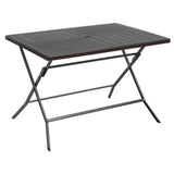 Folding Table Wooden Design - 100X70X74Cm - Brown