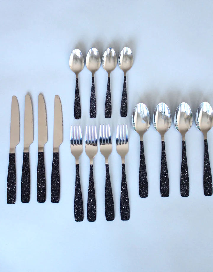 Cutlery Set 16 Pcs, Black