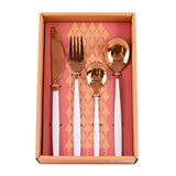 Cutlery Set 16 Pcs, Gold & White