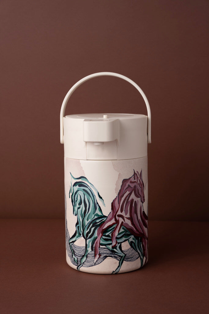 Zwarah Air Pot Flask 2.5 liters White & Brown Color