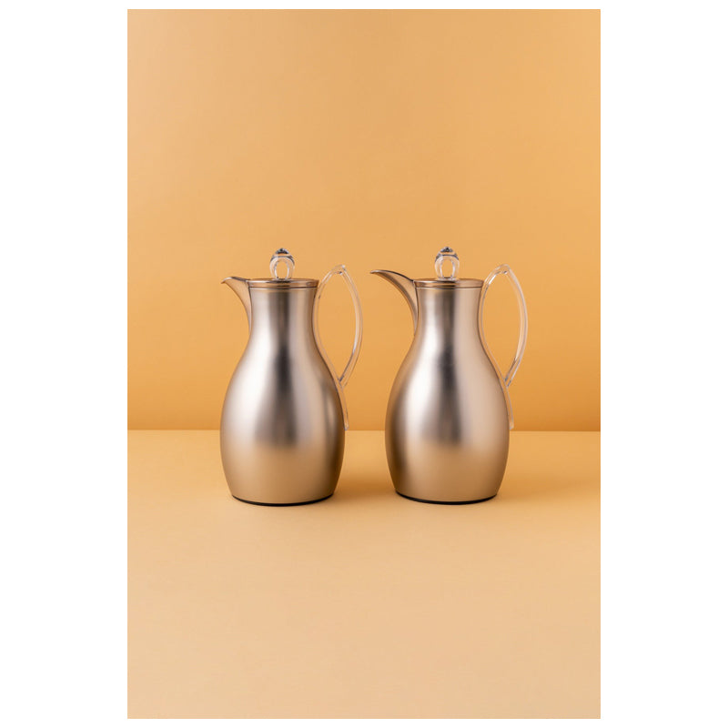 Waba Anwaar Flask Set 2 Pcs 1 L Matt Silver / Acrylic Handle
