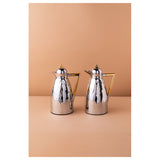 Waba Aliaa Flask Set 2 Pcs 1L -Shiny Silver-Gold Handle