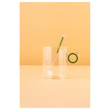 Waba Glass Cup With Spoon Hl1-Green