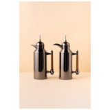 Waba Amjaad Flask Set 2 Pcs 1L-Black Nickel / Wooden Handle