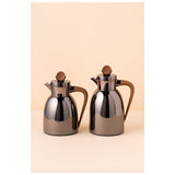 Waba Safa'A Flask Set 2 Pcs 1/0.7-Black Nickel / Wooden Handle
