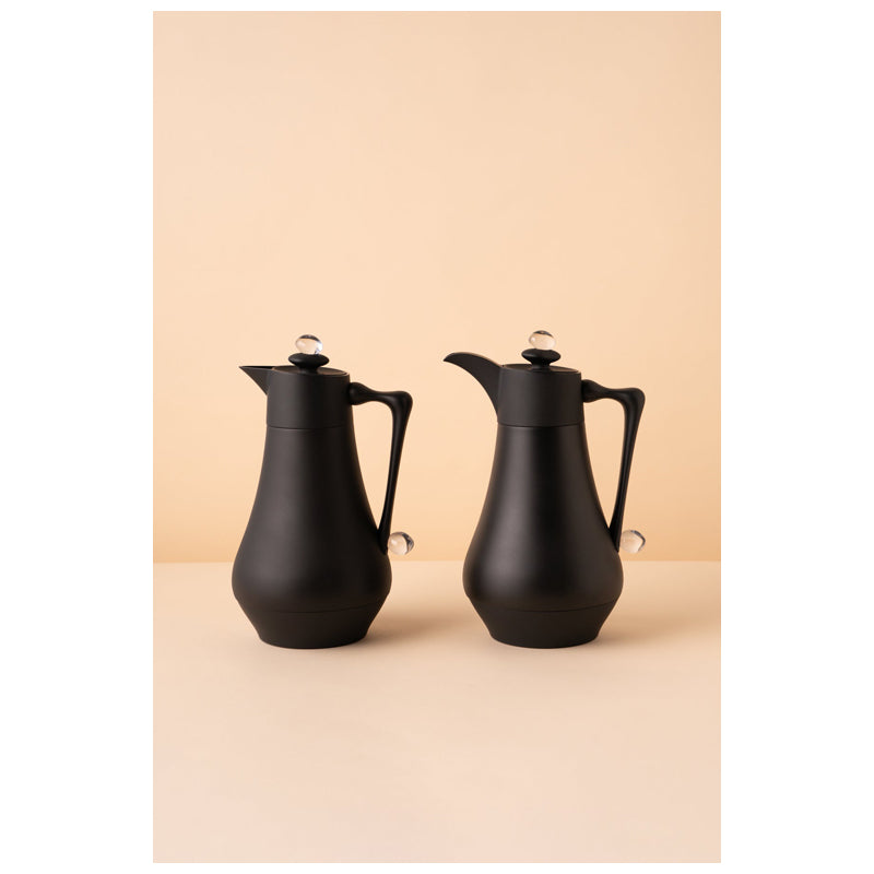 Waba Mubhera Flask Set 2 Pcs 1L-Black / Transparent