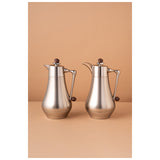 Waba Mubhera Flask Set 2 Pcs 1L-Matt Silver / Wooden